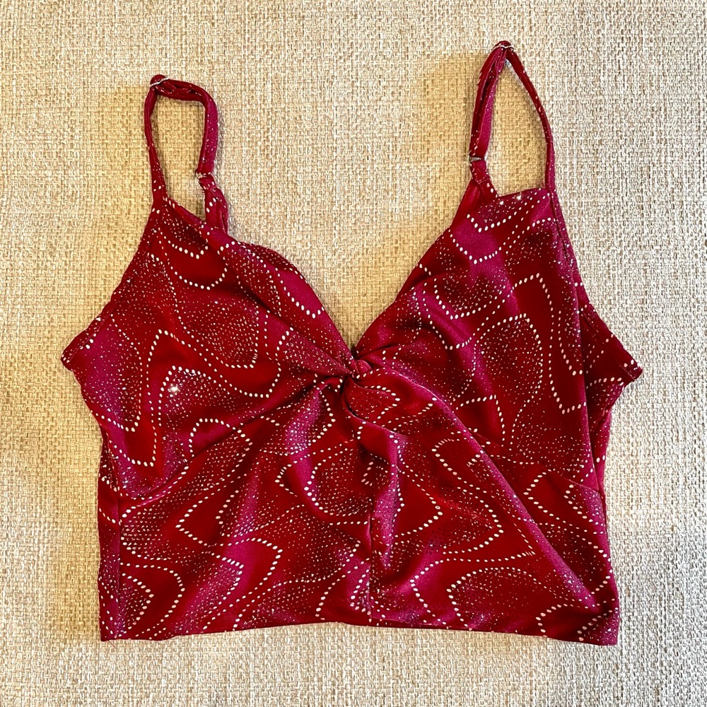 Glittery Y2K Style Red Crop Top